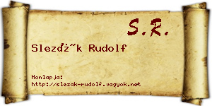 Slezák Rudolf névjegykártya